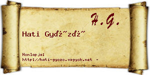 Hati Győző névjegykártya